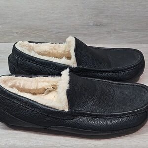 Ugg Australia Mens 5379B Leather Sheepskin Clogs Loafer Slip on shoes sz 11